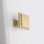 goldenwarm 10Pcs Brushed Brass Cabinet Hardware Square Knob Bathroom Knobs for Cabinets Gold Knobs and Handles for Dresser Drawers