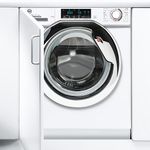 Hoover H-WASH HBWOS 69TAMCE-80 9Kg 1600 Rpm Integrated Washing Machine, Quick Washes, Anti-Allergy, Max energy efficiency, White with Chrome door