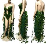 Plunge Poison Ivy Monokini Gown Dress Rave Bra Cosplay Costume