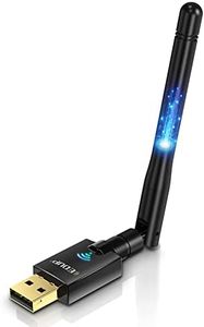 Wifi Adapter Ac 600Mbps Dual Band 5Ghz / 2.4Ghz Long Range Wireless Dongle with 2dBi Antenna Support Win Vista /7/8.1/10/11/XP, MAC 10.6-10.15 - Install Fast, Just 3 Minutes