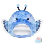 Houwsbaby 31cm Butterfly Plush Pillow Butterfly Stuffed Animal Butterfly Squishy Pillow Butterfly Plush Birthday Easter Christmas Valentine Gifts for Kids Boys Girls (Blue)