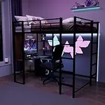 Merax Full Size Metal Loft Bed with