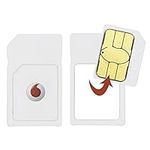 Vodafone UK Pay as you go Dual SIM Card with £10 Credit Included plus Standard and Micro Adapters