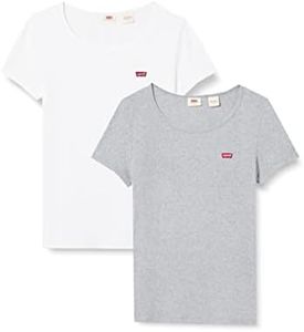 Levi's 2pack Crewneck Tee Ss 2 Pack Tee Starst, T-Shirt Donna, Multi-color, S