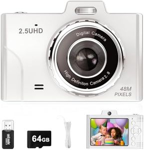 Digital Camera, 48MP 1080P FHD Camera with 64GB Card, 8X Digital Zoom Point and Shoot Digital Camera Compact Small Camera Gifts for Teens Students Children Kids Boys Girls