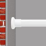 Room Divider Tension Curtain Rod, 28-43" Spring Tension Rods, Rust-Resistant and Non-Fall Down Curtain Rod,No Drilling Tension Rods,Adjustable Spring Windows Curtain Rods White