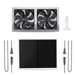 Orayafid Solar Powered Dual Fan Kit for Greenhouse, Chicken Coop, and Shed - 10W Solar Panel, Low-Noise Exhaust Ventilation, Waterproof - DIY Solar Greenhouse Fan Solution