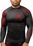 Hayabusa Geo Long Sleeve Jiu Jitsu Rashguard - Red, M