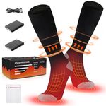 Beedove Heated Socks, Heated Socks with Battery, 5000 mAh, for Men and Women, Rechargeable Heating Socks, 65°C Foot Warmer for Outdoor and Indoor Use, Suitable for Riding, Camping, Hiking, Motorcycle,