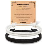 Handmade Adjustable Rope Couples Bracelets for Boyfriend,Girlfriend,My Love,Soulmate,Husband, Wife,Matching Bracelets Anniversary Valentines Day Birthday Christmas Gift (ZF-SL005201-Pinky Promise)
