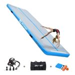 AKSPORT Gymnastics Air Mat Tumble Track Tumbling Mat Inflatable Floor Mats with Electric Air Pump for Home Use/Tumble/Gym/Training/Cheerleading/Parkour/Beach/Park/Water((Light Blue, 9.84ft)