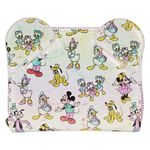 Loungefly Disney 100 Mickey and Friends Classic AOP Iridescent Zip Around Wallet, Multicolored, Disney Character All-over Print Zip-around Wallet With Applique Detail