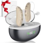 Rechargeable RIC Hearing Aids for Seniors: Lightweight Behind-The-Ear(BTE) Design with Digital Noise Cancellation, Personal Sound Amplification Products Devices, Independent Buttons for Easy Operation