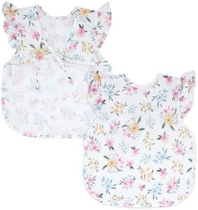 BapronBaby Flutter Pastel Floral Bapron - No Neck Tie Safer Bib for Baby & Toddler - Soft Waterproof Stain Resistant - Machine Washable - Sz Baby/Toddler 6m-3T