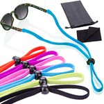 Anchor Glasses Straps 6 Pack Sunglasses Strap Adjustable and Stretchy Universal Fit for Kids to Adult Active Sport Eyewear Retainers for Anti Slip Protection