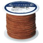 Realeather Crafts Suede Lace, 0.125-Inch Wide 25-Yard Spool, Medium Brown