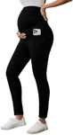 Ecavus Women's Maternity Jeans Over Belly Stretchy Skinny Denim Pregnancy Pants Maternity Clothes with Pockets