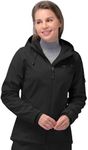 33,000ft Women's Softshell Jacket, Fleece Lined Warm Jacket Light Hooded Windproof Coat for Outdoor Hiking