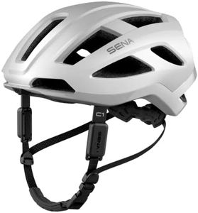 Sena C1 Smart Cycling Helmet with Bluetooth Intercom and Smartphone Connectivity for Music, GPS, and Phone Calls (Matte White, Medium)