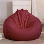 KAM'S LIEU Faux Leather 4XL Bean Bag Cover (Withouit Beans) Only Color- (Maroon)