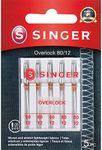 SINGER Universal Regular Point Overlock Serger Needles, Size 80/12-5 Count