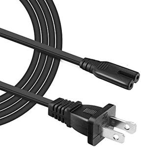 6ft 2 Prong TV Power Cord Cable for Samsung LG TCL Sony LED LCD JVC TV, 2 Prong AC Wall Plug Console Sharp Toshiba TV Hisense Electronics UN65KS8000FXZA UN55KU6300FXZA 55FS3750