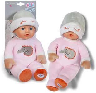 BABY born for Babies Sleepy Rose, Soft 30 cm Doll with Pink Fabric Body and Built-in Rattle, incl. Fixed hat, for Newborns