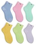 Neska Moda Boys & Girls Pack Of 6 Pair Cotton Ankle Length Socks For 8 To 11 Years (Green,Purple,Pink,Yellow,Blue)-Sk1139