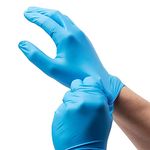 RXSHOPY® Nitrile Small Blue Non-Sterile Powder Free Medical Examination Disposable Hand Gloves Uses for Household, Industrial, Cooking, Hair Dye, Laboratory (Pack of 20 Pcs)