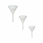 Bello Polypropylene Analytical Wide-Mouth Clear Plastic Funnel 50mm, 75mm & 100mm Set of 3 for Kitchen, Any Liquid, Edible Oil, Lab Bottle, Chemical, Essential Oils, Car Engine Oil etc