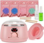 Waxing Kit -Digital Wax Warmer Machine for Hair Removal with 4 Packs of Hard Wax Beads & Silicone Wax Pot for Full Body, Legs, Face, Eyebrows, Bikini, Brazilian at Home Waxing Kit for Women Men