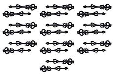 Adonai Hardware 10.9 Inch Izehar Heavy Duty Antique Cast Iron Strap False/Faux/Dummy Hinge Fronts (20 Pack, Black Powder Coated) for Vintage Barn Doors, Gates, Furniture, Garage, Shutters and Fences