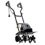 Electric Garden Tiller Cultivator, 15 Amp, 18 Inch Tilling Width, 8.7 Inch Depth, 24 Steel Tines, 380 RPM, Corded Rototiller w/Adjustable Wheels & Foldable Handle & Safety Switch for Soil Cultivation