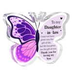 Daughter in Law Gifts, Daughter in Law Birthday Gifts - Acrylic Butterfly Plaque Birthday Gifts for Daughter in Law, Anniversary Wedding Gifts for Son and Daughter in Law, Daughter in Law Presents