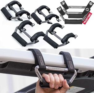 GPCA GP Grip Air Grab Handles Designed for 2024+ Jeep Wrangler JL 4xe w/Airbag Compatible - Aero-Grade Aluminum, Patented Foldable Design, Easy Installation – (4+2 Packs, SpaceGray)