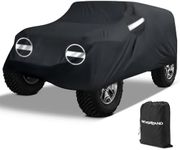 NEVERLAND Car Covers for Jeep Wrangler 2 Door Waterproof Car Covers,All Weather Protection Jeep Sun Rain Protection for Wrangler 2 Door Fits JK JL JLU JKU 2007-2025 Outdoor Covers Black