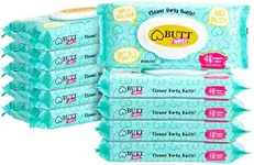 10-Pack 480 Count Total Flushable Aloe Vera Scented Butt Wipes for Men, Women, Kids, Bathroom, Personal Cleansing, 48 Wet Wipes Per Container, Bulk Travel Supply