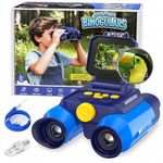 OAEBLLE Kids Binoculars with Night Vision Camera, 10X Zoom Digital Adventures Telescope with 2.4" IPS Screen, Nature Explorer STEM Toys for Bird Watching Camping, Gifts for Boys Girls Age 4-12 - Blue