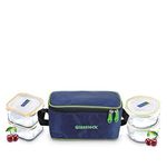 GLASSLOCK Korea Tempered Glass Container Lunch box, 490 ml, Set of 4 - Office Lunchbox Tiffin - Classic Microwave Safe Food Storage with Lid, Airtight