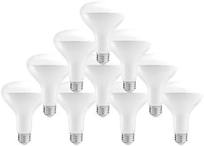 Pursonic BR30 SW 65 Watt Equivalent 10-Pack LED Light Bulbs, Non-Dimmable Soft White(2700K) BR30-10SP1, 10 Count