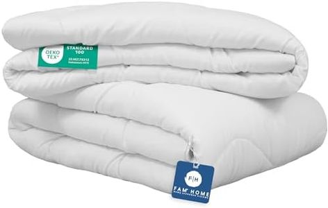 FAM Home - Piumone 135 x 200 cm, 4 stagioni, composto da 2 trapunta abbottonata, anallergico, per chi soffre di allergie, coperta estiva da 150 g/m² e coperta autunnale da 250 g/m²