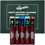Dr. Squatch Natural Cologne for Men, Mini Men’s Cologne (0.17oz, 5-Pack) | Mini Travel Kit, Manly Fragrances of Midnight Birch, Rainforest Mist, Glacial Falls, Castaway Cove, Fireside Bourbon