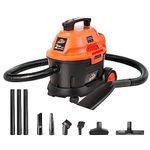 Armor All AA255W 2.5 Gallon Wet/Dry Vac 2.0 Peak HP Shop Vacuum with Nozzles & Brush, 2.5-Gallon, Orange/Black