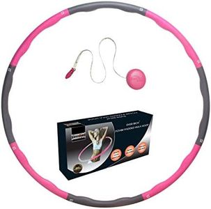 FitnessWave Weighted Fitness Exercise Hula Hoop (Pink - Grey)