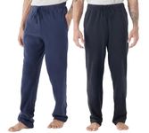 Sova Men's Combo Pack Ultra Comfy Fit Micro Fleece Pajama Pants (Black/Navy, L)