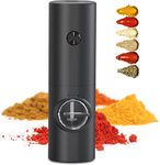 HandyTrendy Electric Pepper And Salt Grinder Adjustable With 5 Levels Of Coarness Black Pepper Grinder Mill With Stand, Automatic Grinding One Hand Operational Battery Operated Grinder (13*10*7 cm)