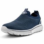 ODCKOI Men's Mesh Slip-on Trainers Highly Elasticated Soft Sole Lightweight Sneakers Casual Breathable Walking Running Shoes Athletic Sneakers Navy Blue 41