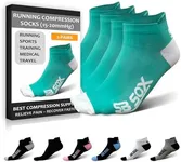 SB SOX Low Cut Athletic Socks – Compression Ankle Socks for Men & Women – 2 Pairs (US, Alpha, Large, Regular, Regular, Green/White)