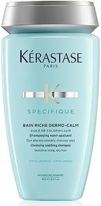 Kérastase Specifique, Cleansing and Soothing Shampoo, For Sensitive Scalps and Dry Hair, With Calophyllum Oil and Glycerine, Bain Riche Dermo-Calm, 250 ml