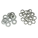 KAISH 20pcs US Thread 3/8" Guitar Pots Nuts Potentiometer Hex Nut and Washers for CTS Pots & Switchcraft Jacks Nickel